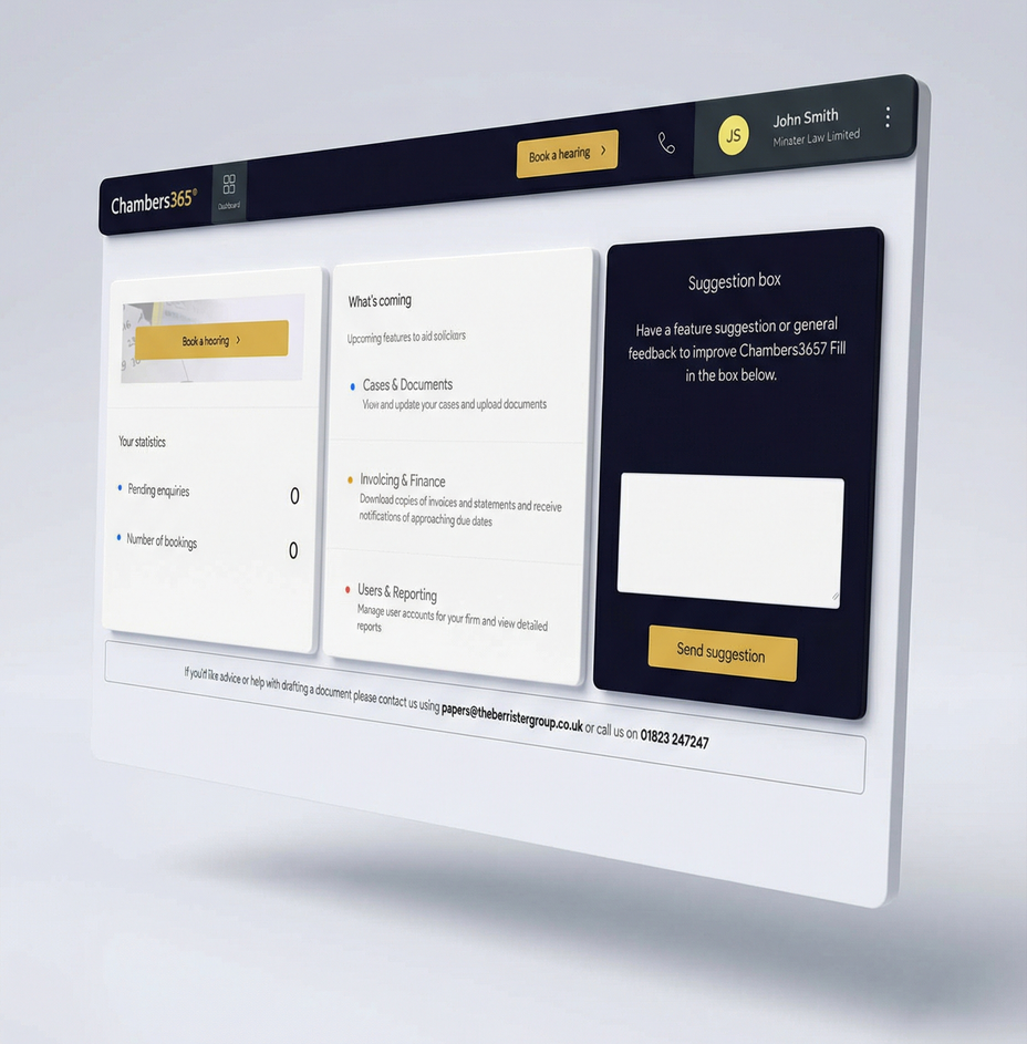 Chambers365 online booking platform